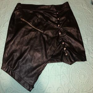 Black leather skirt
